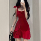 women's new summer style red suspender dress YM880