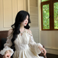 Off-Shoulder Sequin Sweet Retro Temperament Mini Party Dress YM2041
