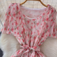 A-line pleated floral dress YM1442