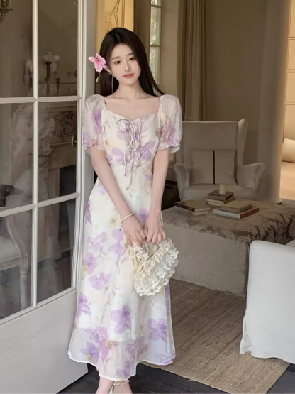 Elegant seaside floral dress YM1556