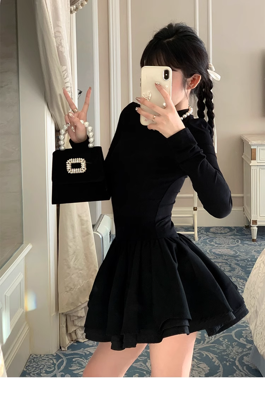 Elegant Black A Line party Dress Birthday Outfits YM1974