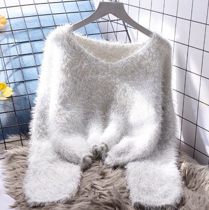 Blue Short Pullover Sweet Soft Knitted Sweater YM2373