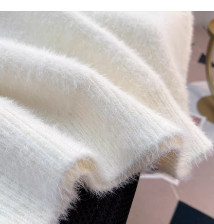 Sweet And Cute White Preppy Style Soft Sweater YM2446