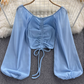 women's summer bubble long sleeve blouses ,YM56