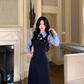 College Style Striped Shirt Fake Two Piece Dress Women's New YM2034