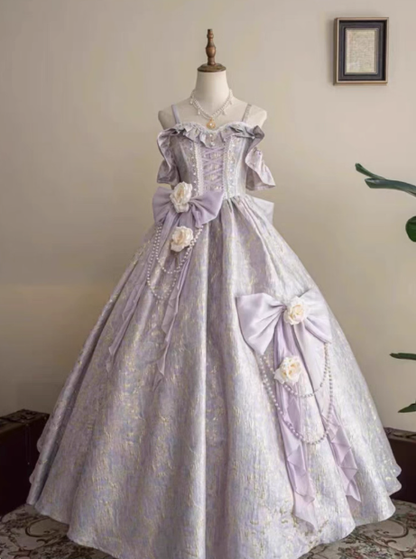 Charming Purple Spaghetti Straps Evening Dress Lolita Princess Dress YM2147