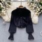 women's chiffon bell sleeve blouses YM609