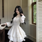Off-Shoulder Sequin Sweet Retro Temperament Mini Party Dress YM2041