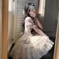 Sweet And Gentle Bow Print Gold-Stamped Cake Tutu Dress Birthday Party Dress YM2048