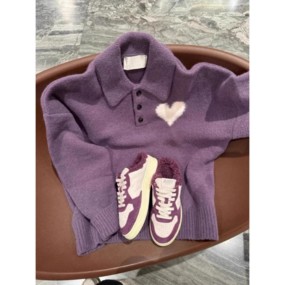Purple love sweater new style knitted sweater YM1900