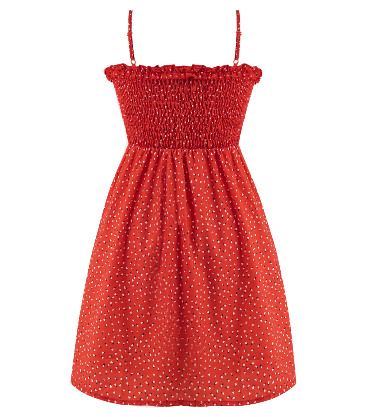 Sexy Red Polka Dot Hot Girl Suspender Floral Dress Short Holiday Dress YM2330