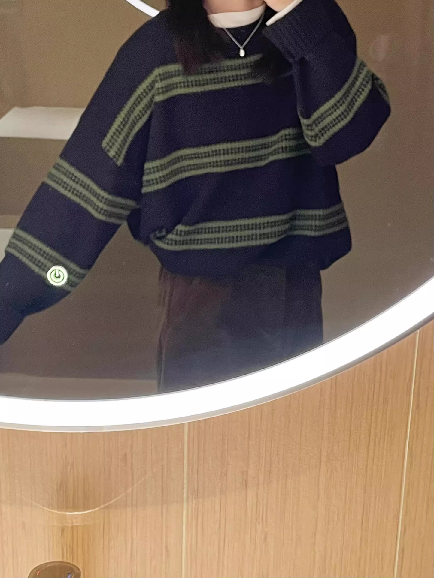 Striped Color-Blocked Sweater, Soft Knitwear YM2409