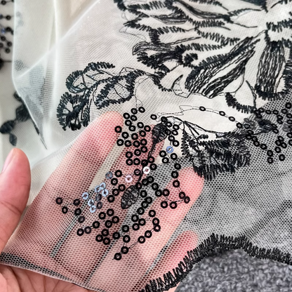 A-line Embroidered Maxi Dress ,YM181