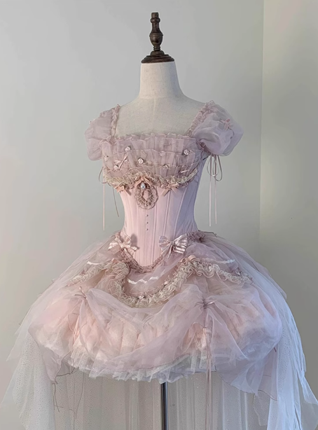 Pink Lolita Evening Dress Birthday Party Lolita Princess Dress YM2145