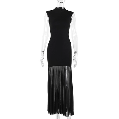 Black Sexy Sleeveless Mermaid Long Holiday Dress Vacation Dress YM2222