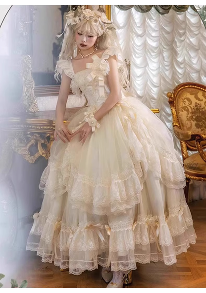 Pretty Long Lolita Dress Fluffy Birthday Princess Dress YM2152