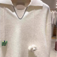 White Korean Retro Loose Sweater YM1854