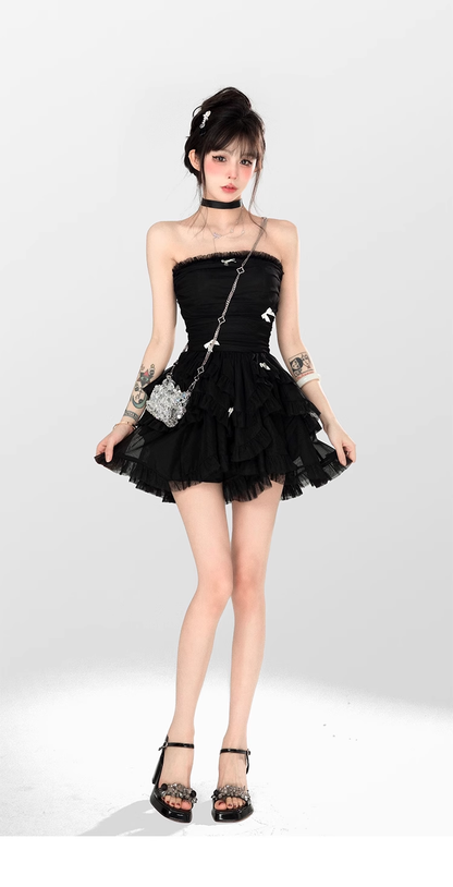 Strapless Tulle Birthday Party Dress Mini Prom Dress YM1973