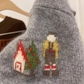 Cartoon print sweater cardigan YM1897