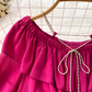off-the-shoulder waistline slimming A-line dress with ruffles , YM263