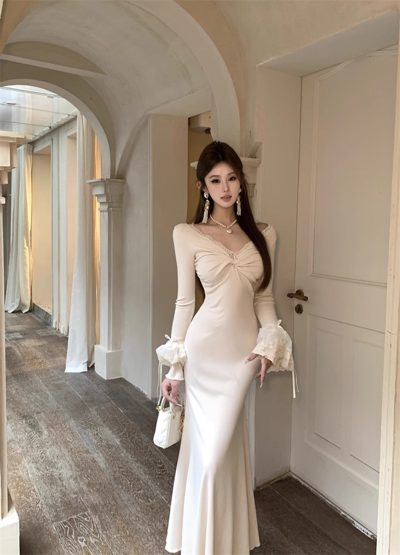 New style trumpet sleeve mermaid party dress YM1936