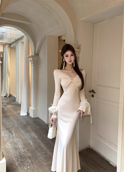 New style trumpet sleeve mermaid party dress YM1936