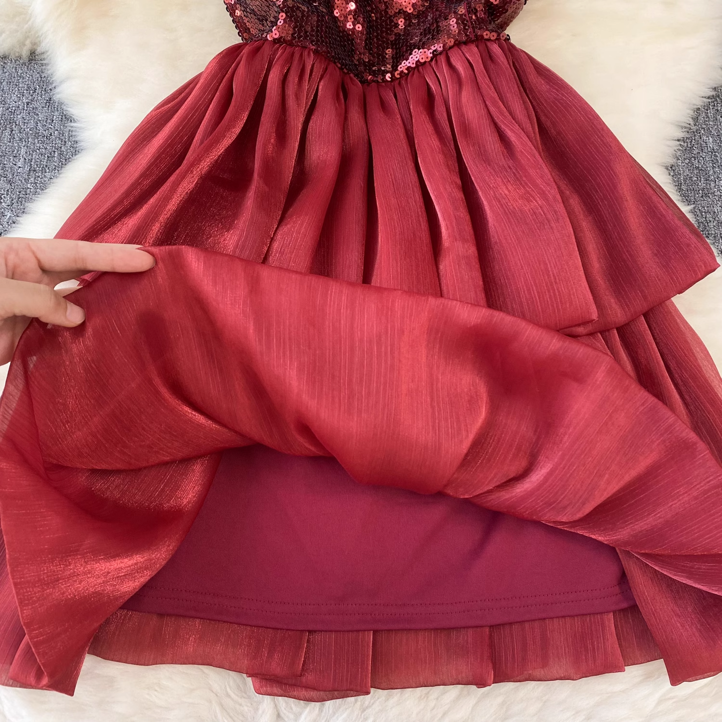 A-line Red Party Short Dress  YM344