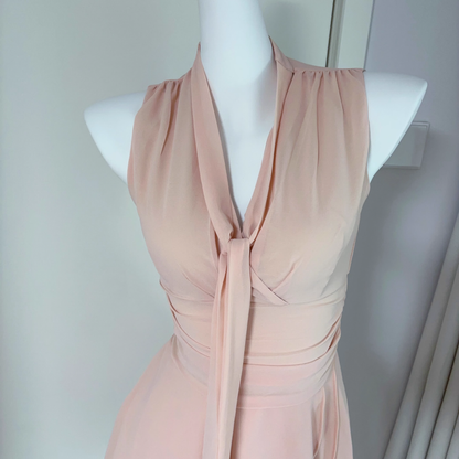 Pink Sleeveless Chiffon Short Vacation Dress Cocktail Dress YM2073