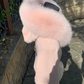 Xiaoxiangfeng Sweater Jacket Hooded Fox Big Fur Collar Lazy Thickened Short Cardigan YM1804