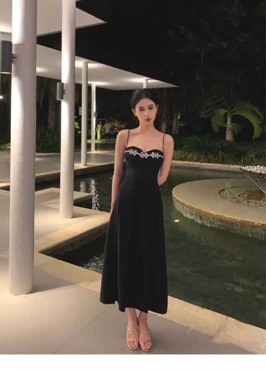 Black suspender dress birthday dress little black dress YM1930