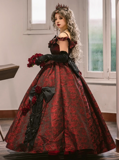 Elegant Burgundy Lolita Dress Birthday Party Dress YM2160