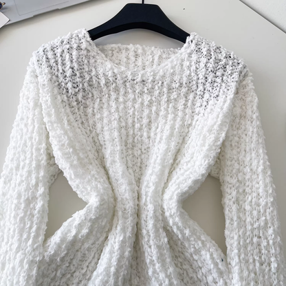 New V-Neck Slim-Fit Long-Sleeved Knit Pullover Sweater YM2424