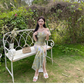 Off The Shoulder Dress Women's Ruffle Printed Irregular Skirt YM1064