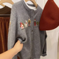 Cartoon print sweater cardigan YM1897