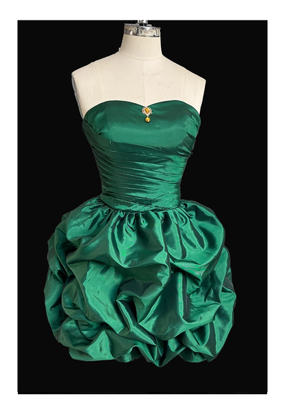 Blue Bubble Birthday Party Dress Strapless Short Evening Dress YM2306