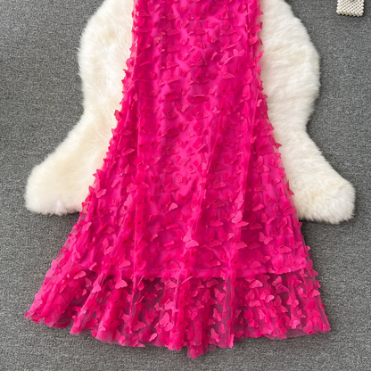 Three-dimensional butterfly sexy tube summer dress for women YM1123