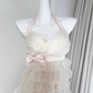 Champagne Halter Short Party Dress Birthday Dress YM2072