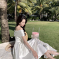 Off the shoulder A-line dress  YM1224