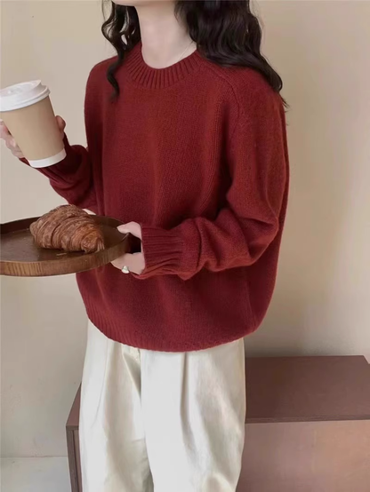 Gentle Pink Round Neck Sweater  YM1863