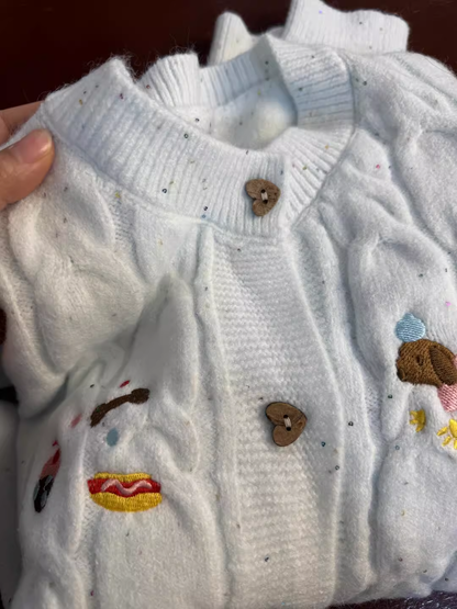 New Blue Cute Sweet Knitted Cardigan Sweater Jacket YM2388