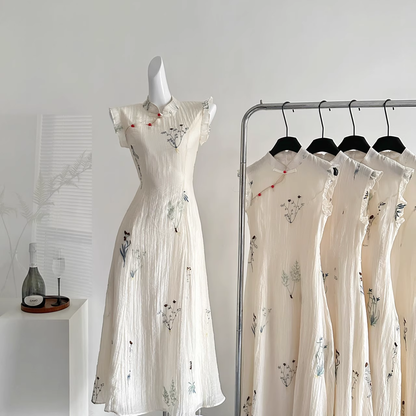 New Chinese Style Retro Embroidered Vacation Dress Party Dress YM2085