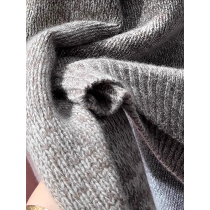 Turtleneck Grey Soft And Thick Half-zip Sweater YM1845