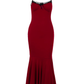 Retro red suspender mermaid dress  YM923
