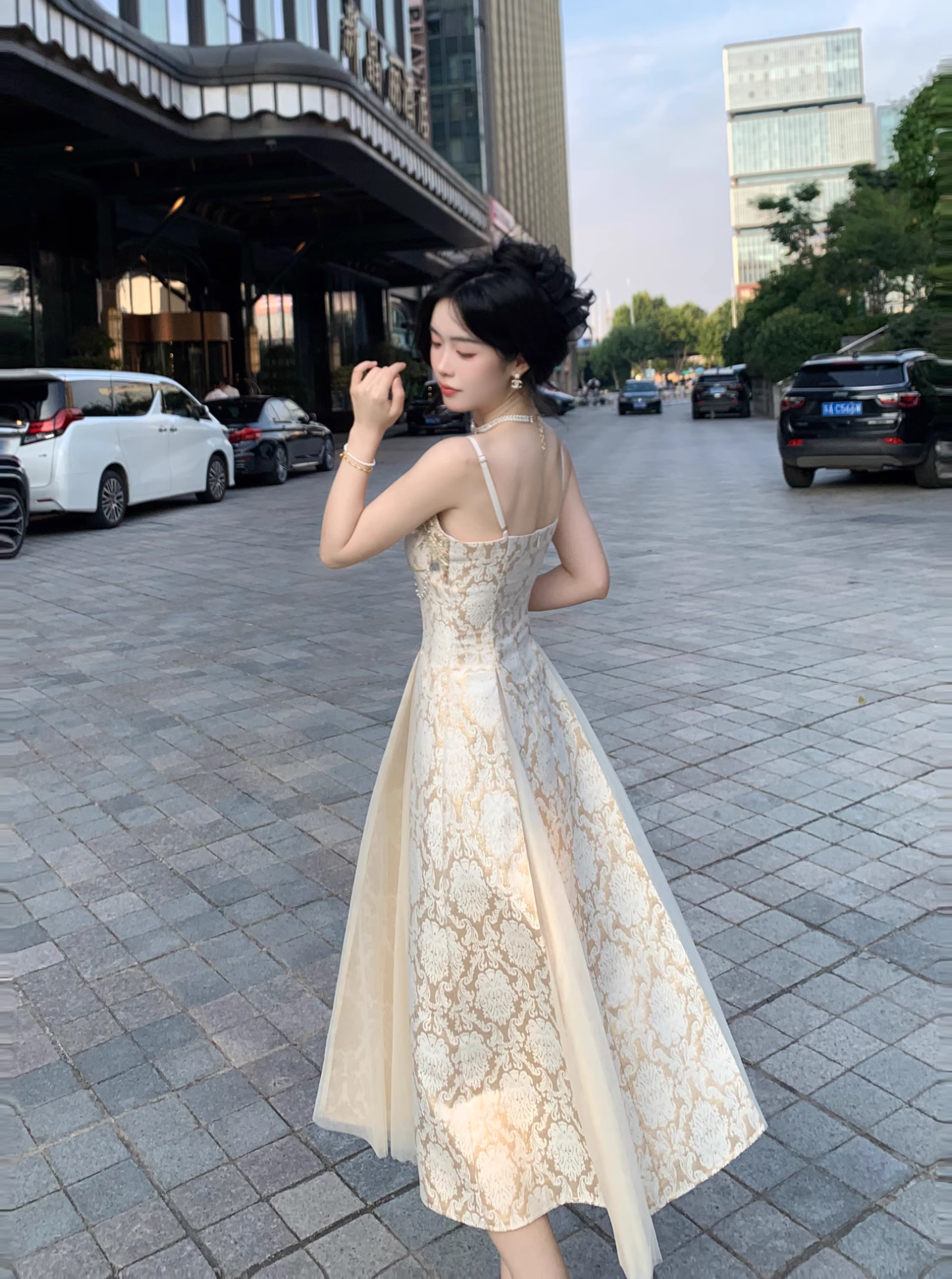 Palace Style Light Dress Sequin Jacquard Birthday Dress New Style YM2033
