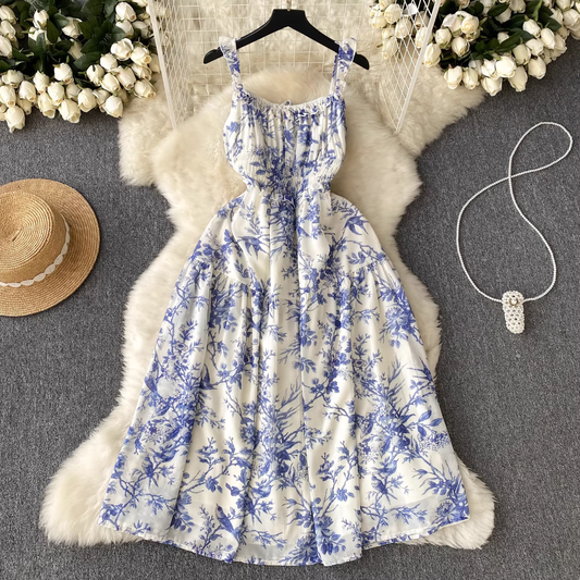 women's summer floral chiffon dress ,YM126