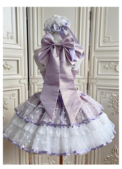 Purple Fantasy Lolita Evening Dress Birthday Adult Ceremony Short Lolita Princess Dress YM2156