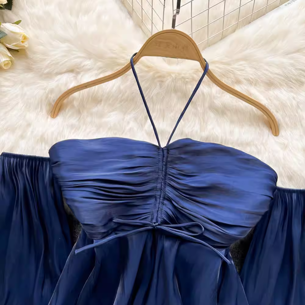 Off-the-shoulder halter Neck Blouses ,YM136