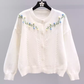 women's embroidered floral sweater jacket YM649
