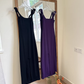 Simple Spaghetti Straps Purple Sheath Party Dress YM1773