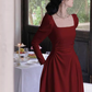 Elegant Red Long Sleeves A Line Party Dress YM1662